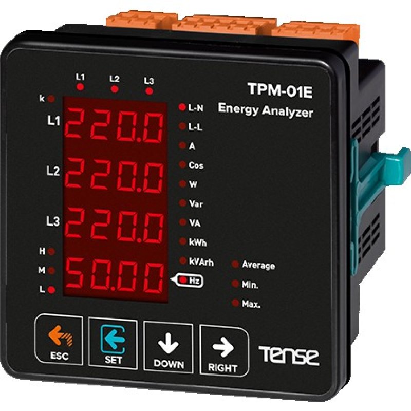 TPM-01E 4×4 Hane LED Ekranlı Enerji Analizörü