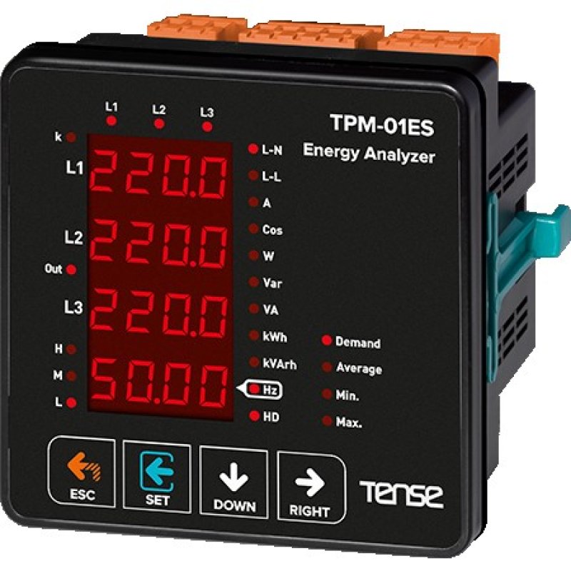 TPM-01 ES Haberleşmeli, 4×4 Hane LED Ekranlı Enerji Analizörü