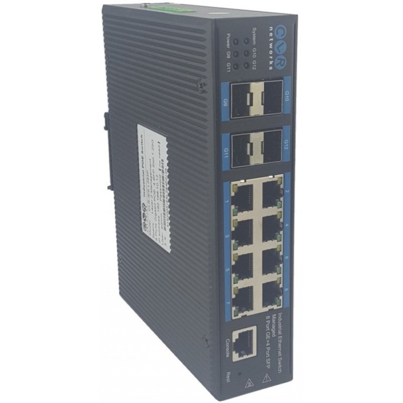 CLR-IES-L284P 8-Port Gigabit RJ45 POE + 4 Port Gigabit SFP Endüstriyel POE Switch Yönetilebilir Mana
