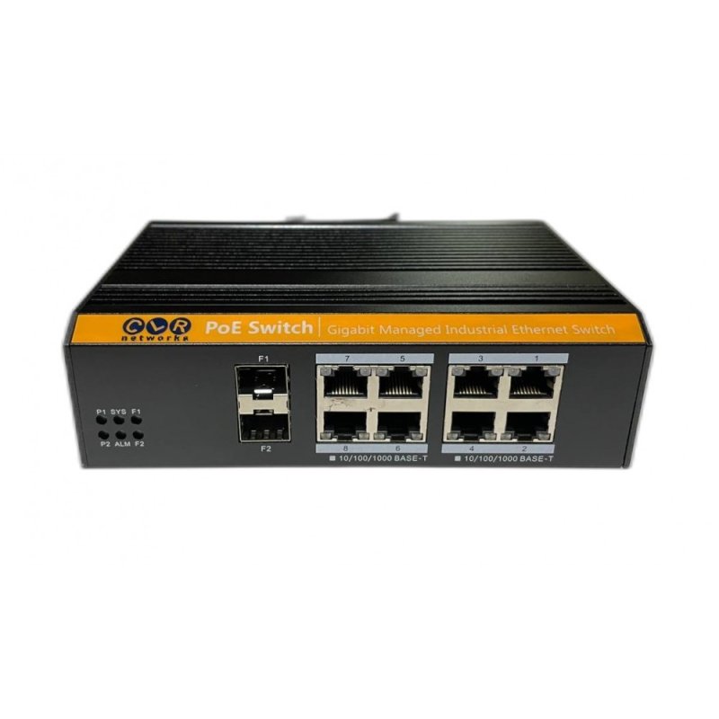 CLR-IES-2510P # 8 Port Gigabit PoE + 2 Port SFP Endüstriyel Cloud PoE Switch