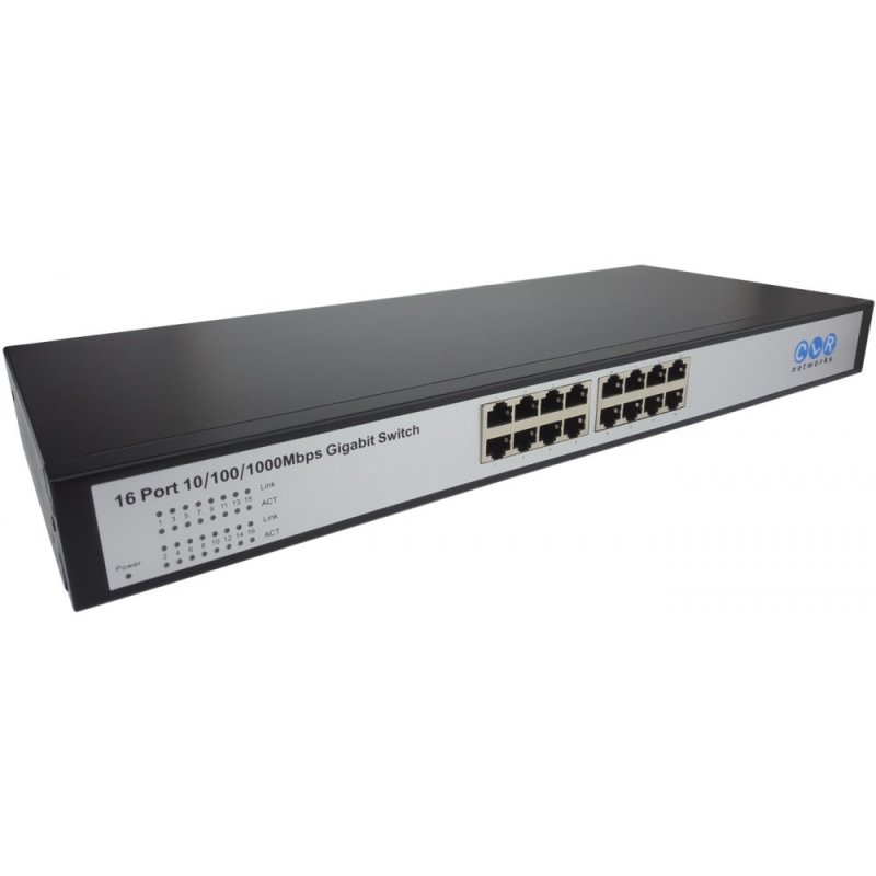 CLR networks CLR-SWG-1716 16-Port Gigabit Ethernet Switch Unmanaged Rack-mount Metal Kasa